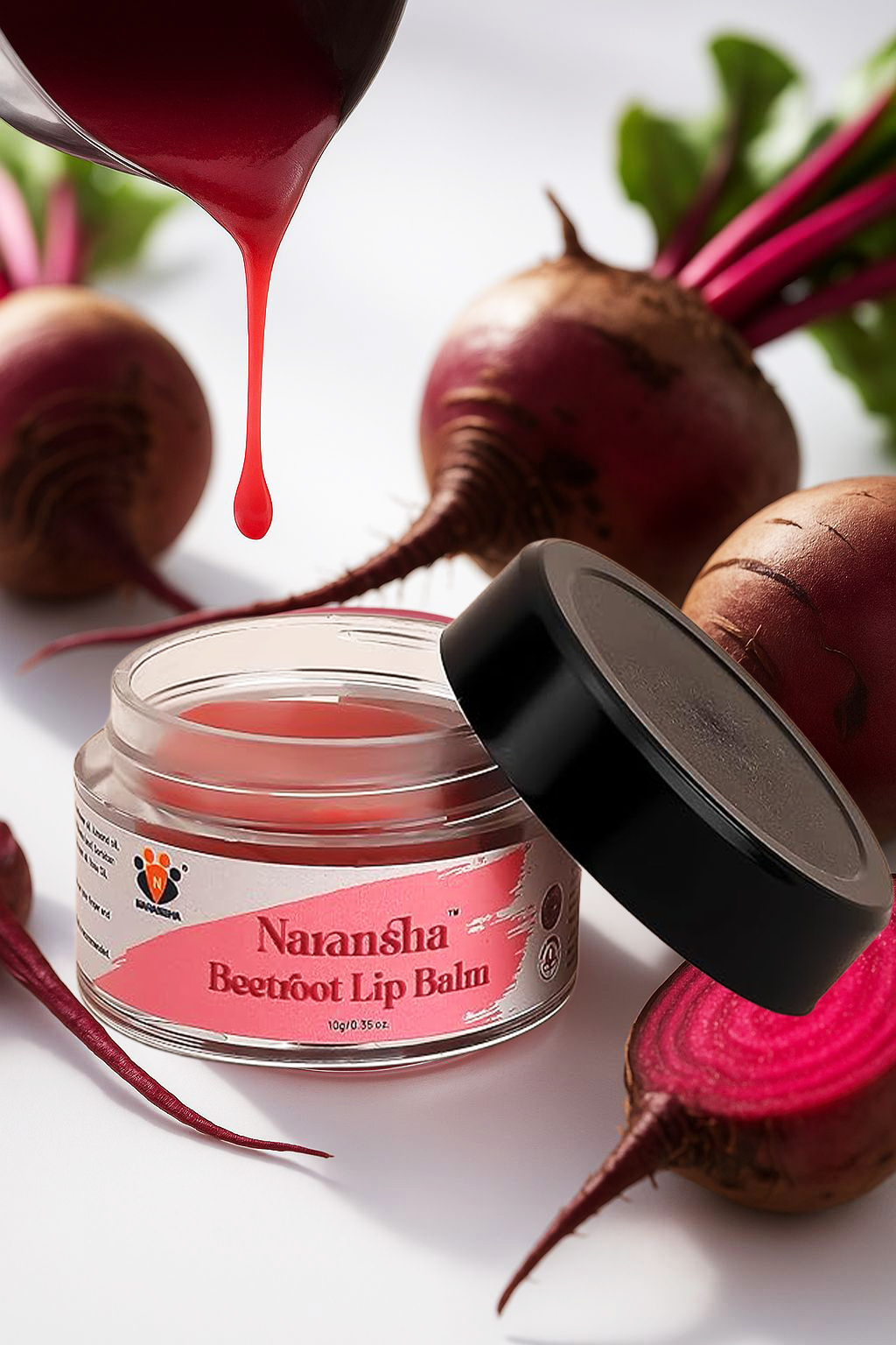 Beetroot Lip Balm with Grapeseed & Almond Oil for Lip Brightening (10 mg)