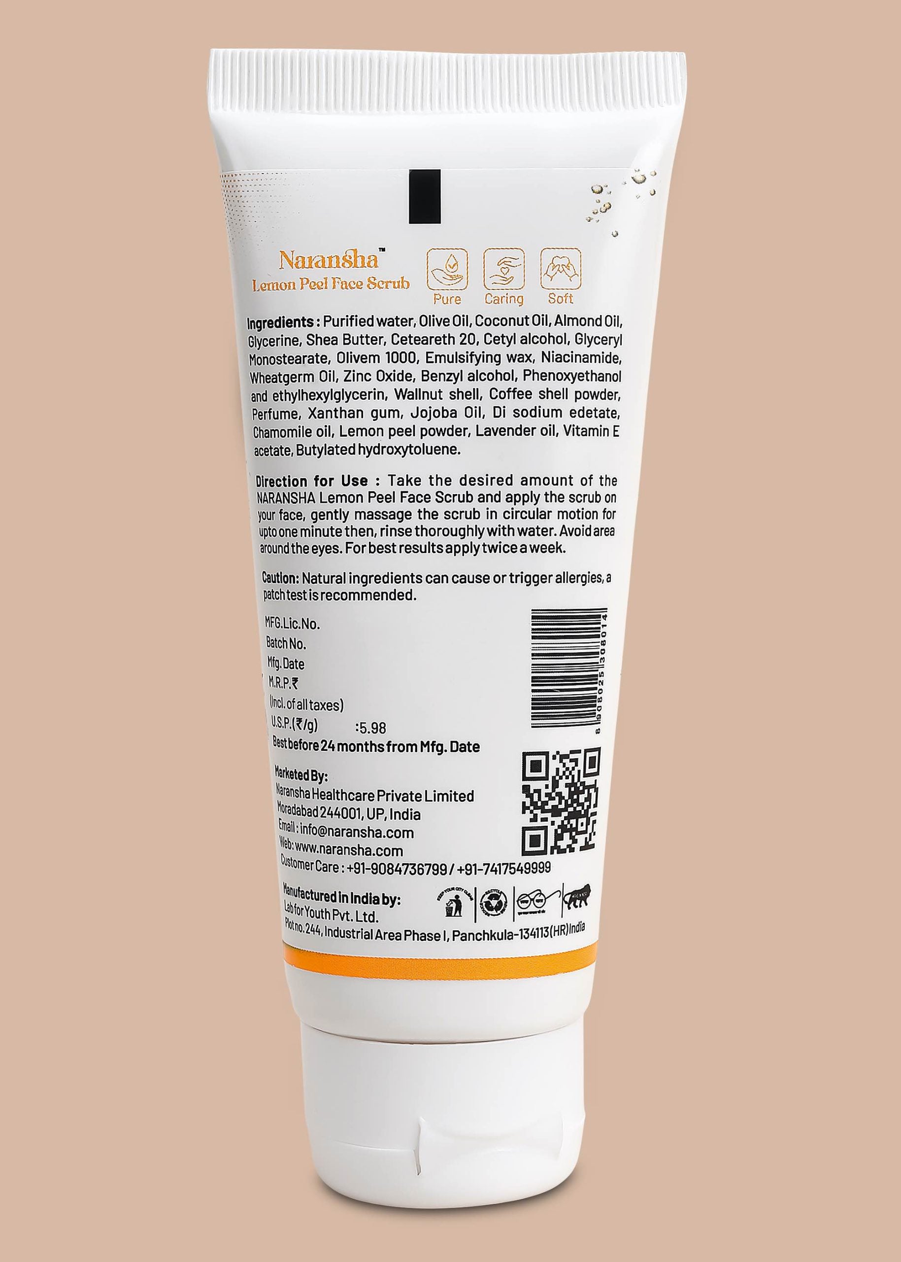Neem Face Wash & Lemon Peel Face Scrub Combo