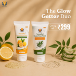 The Glow Combo | Neem Facewash & Lemon Peel Face Scrub for Oily & Acne-Prone Skin