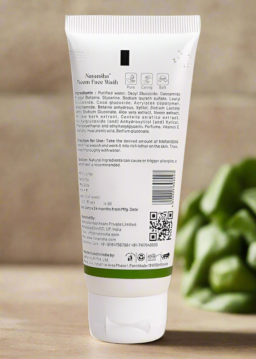 Neem Face Wash with Vitamin E & Hyaluronic Acid for Acne Control (50 ml)