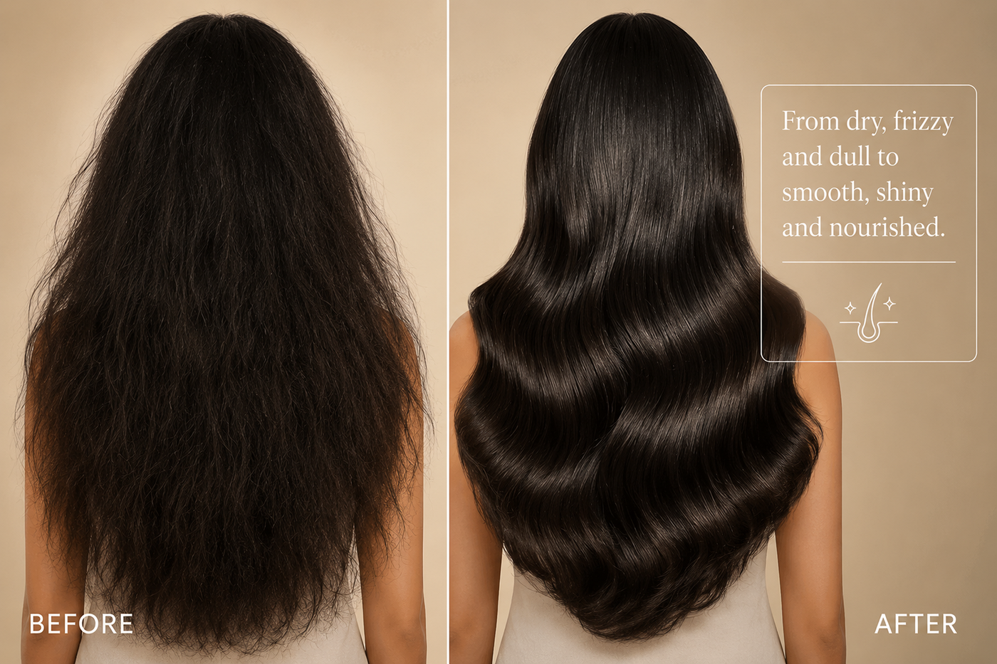 Herbal Shampoo for Hair Growth & Hair Fall Control with Shikakai & Reetha Extracts (200 ml) before and after