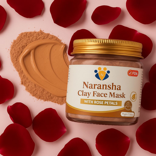 Multani Mitti Clay Face Mask with Rose Petals for Deep Cleansing (75 g)