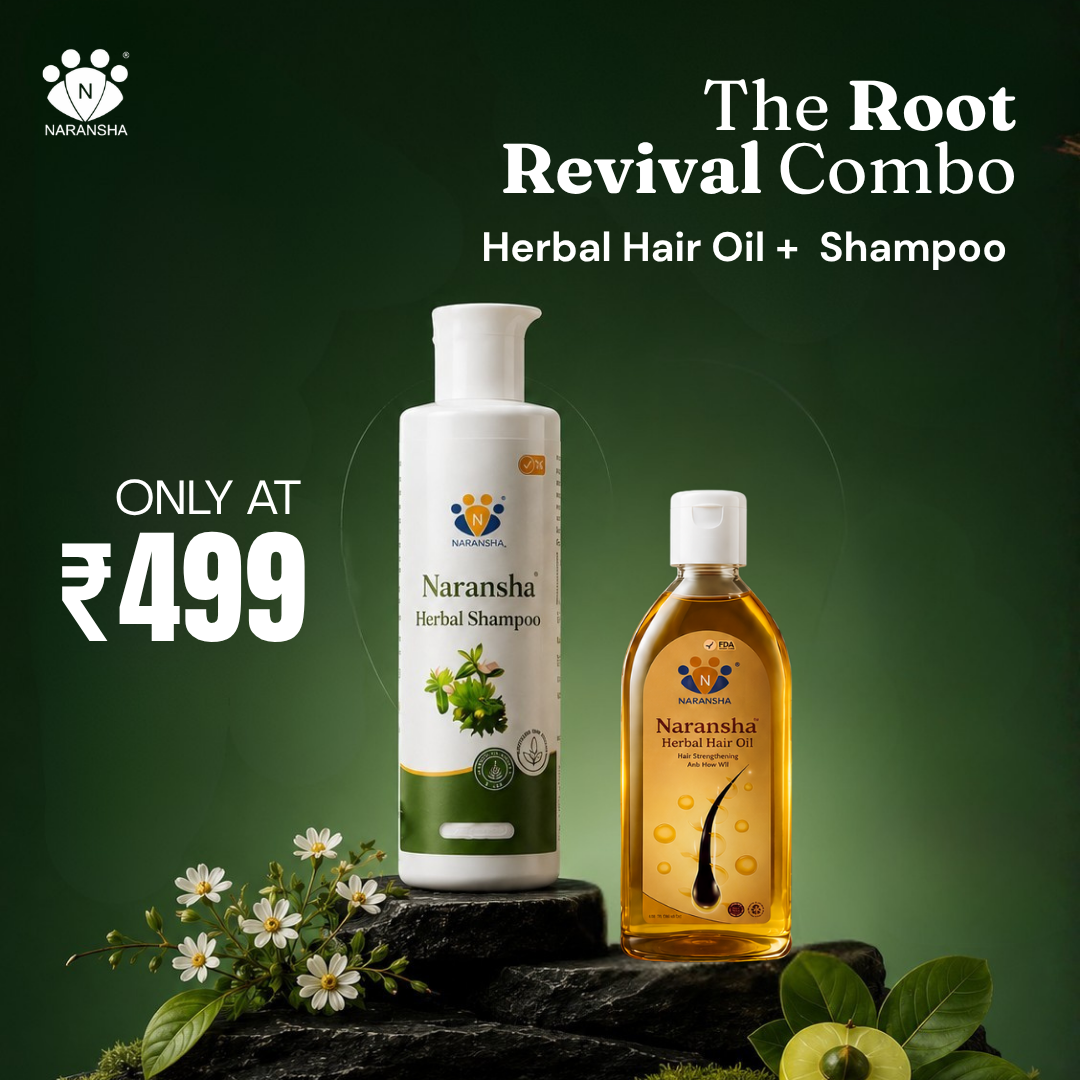 Root Revival Combo | Herbal Hair Oil & Shampoo Combo | Hair Fall Control, Strong Roots & Healthy Shine