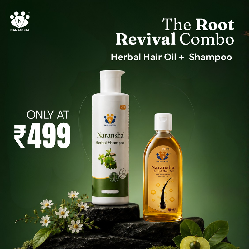 Root Revival Combo | Herbal Hair Oil & Shampoo Combo | Hair Fall Control, Strong Roots & Healthy Shine
