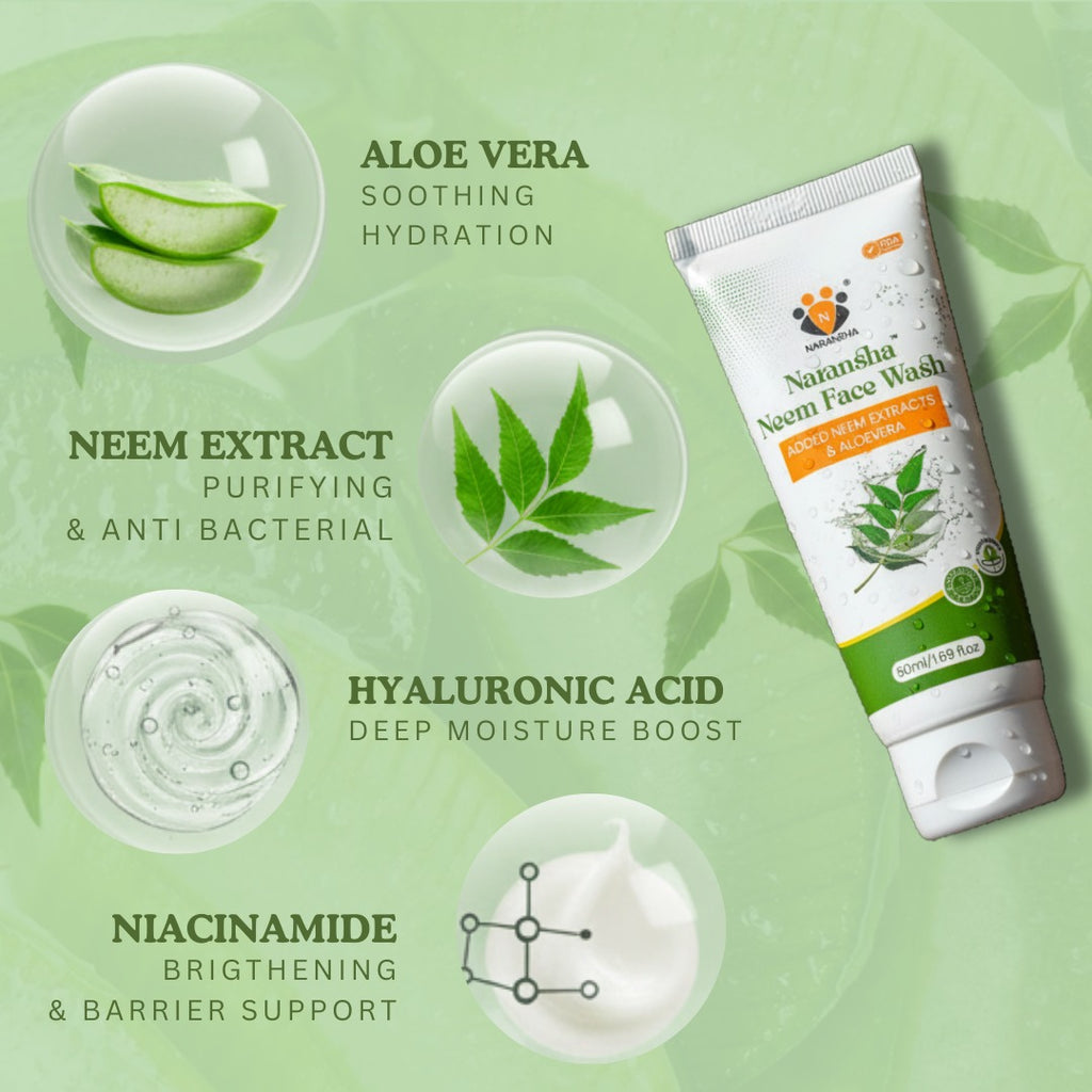 Neem Face Wash with Vitamin E & Hyaluronic Acid for Acne Control (50 ml)