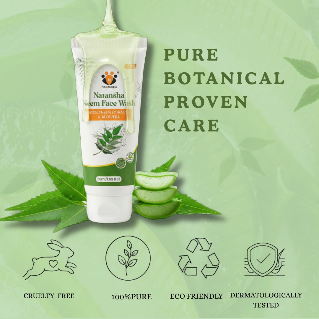 Neem Face Wash with Vitamin E & Hyaluronic Acid for Acne Control (50 ml)