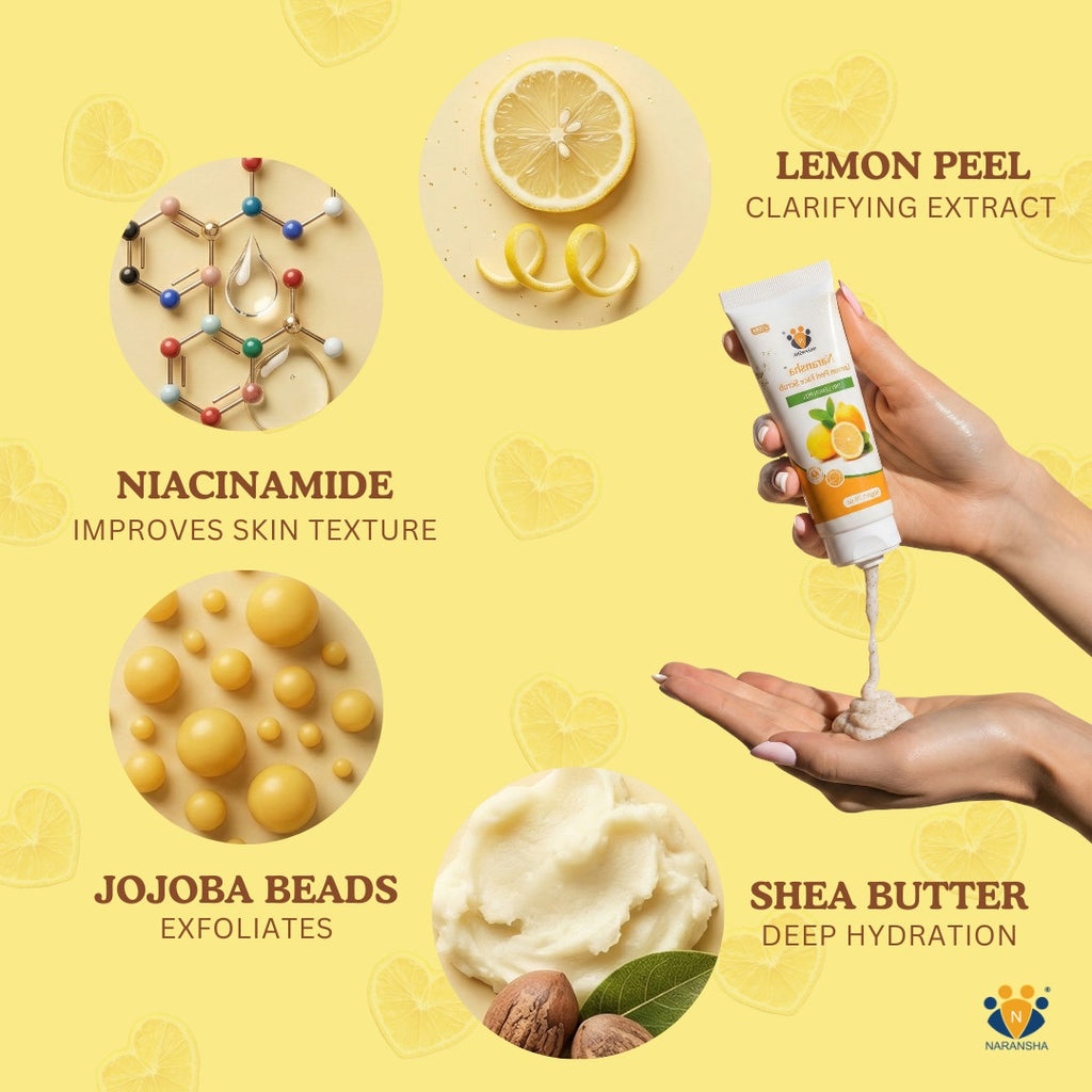 Lemon Peel Face Scrub with Niacinamide & Jojoba Beads (50 ml)