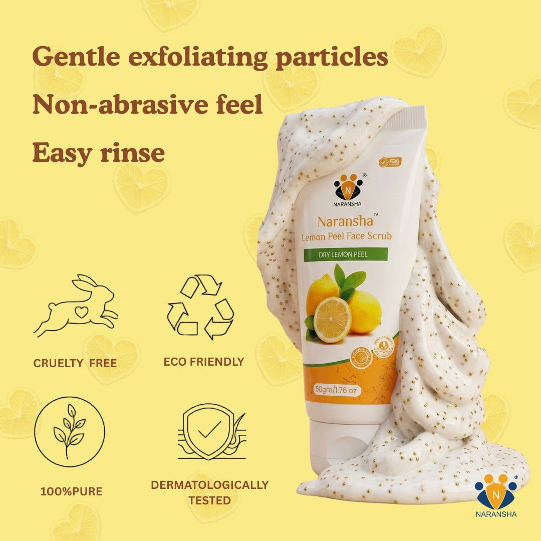 Lemon Peel Face Scrub with Niacinamide & Jojoba Beads (50 ml)