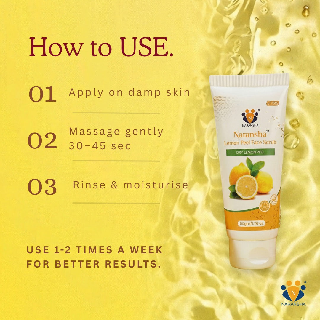 Lemon Peel Face Scrub with Niacinamide & Jojoba Beads (50 ml)