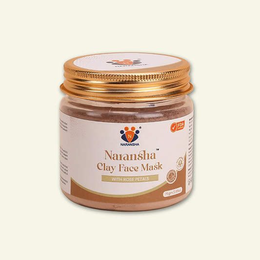 Multani Mitti Clay Face Mask (Pack) with Rose Petals for Deep Cleansing and Glowing Skin (75 g)