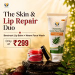 The Skin & Lip Repair Duo | Beetroot Lip Balm + Neem Face Wash