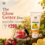 The Glow Getter Duo | Beetroot Lip Balm + Lemon Peel Face Scrub